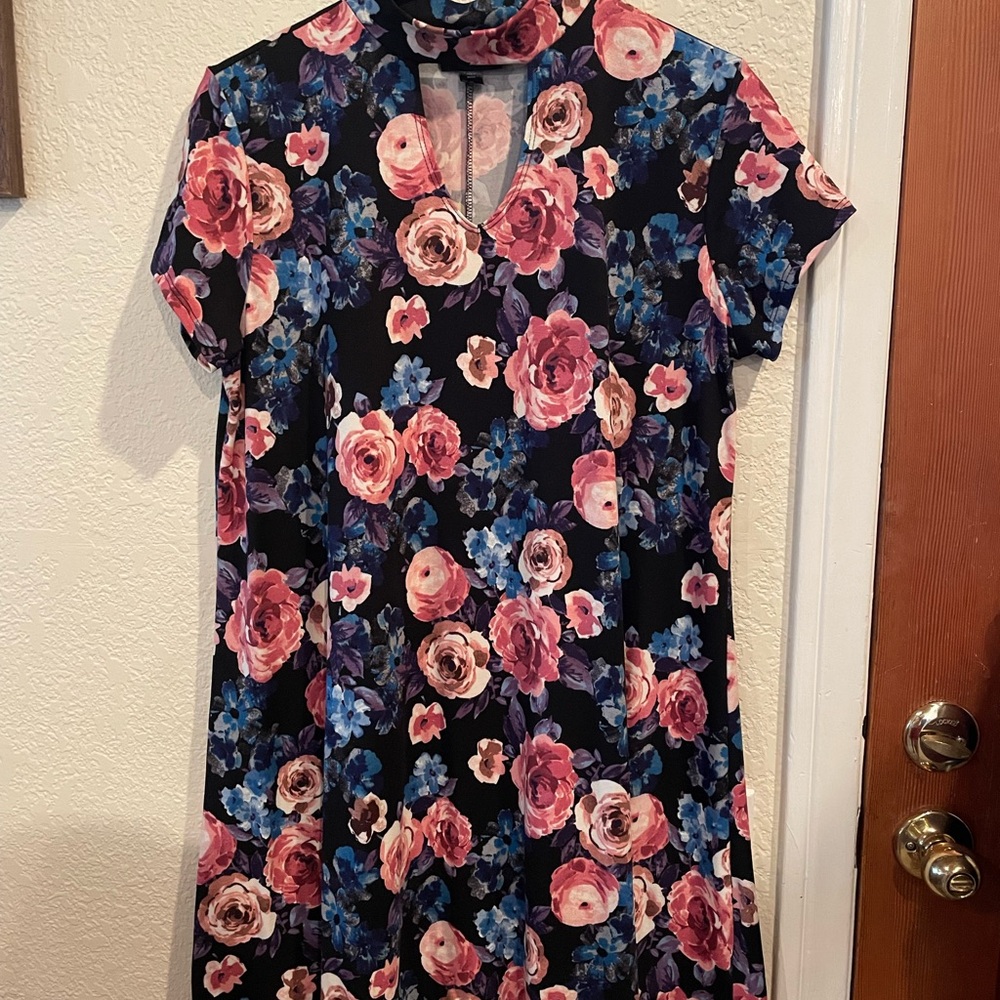 Joe Boxer Pink and Orange Flutter Sleeve Mini Dress